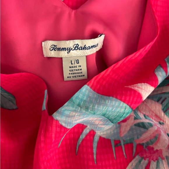 Women’s ~Tommy Bahama ~Hot Pink Tropical Maxi Dress with Teal Accents! 💕 - Picture 10 of 14